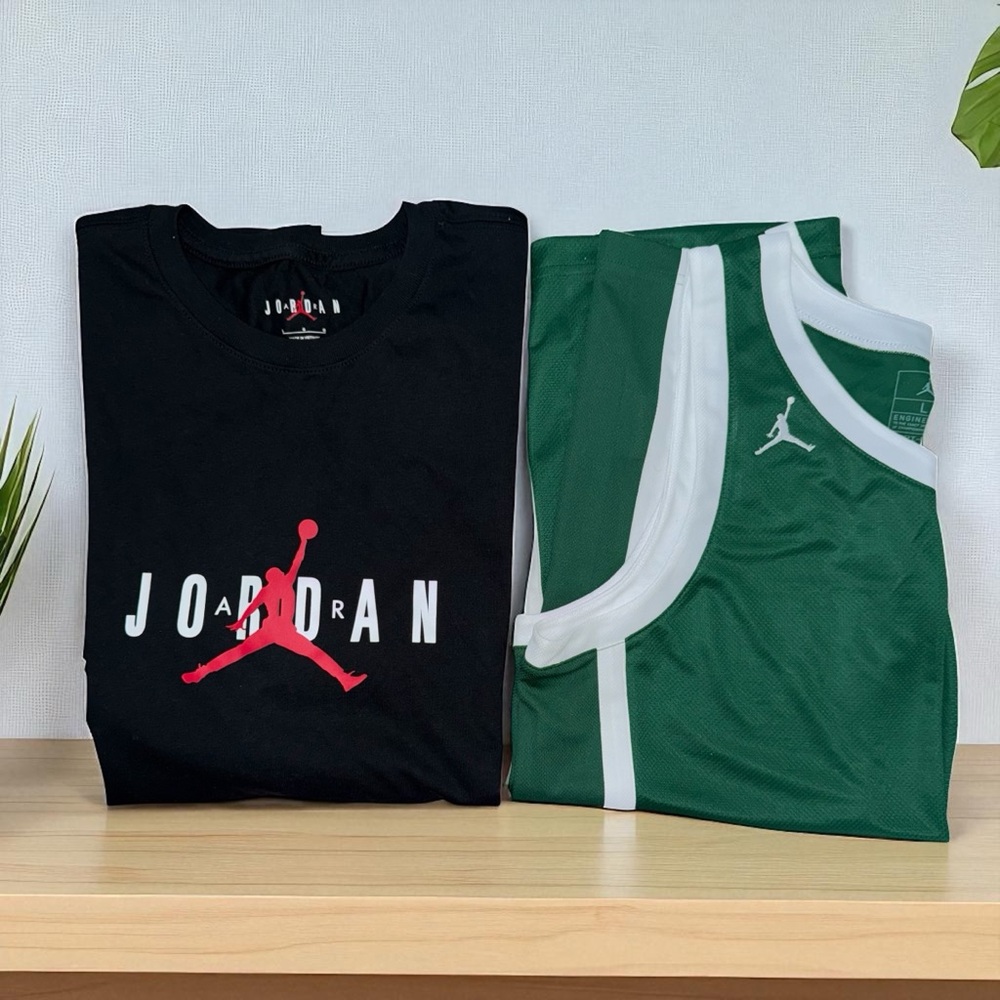 Jordan Men’s  Black Tee and Green Tank Top NWOT
